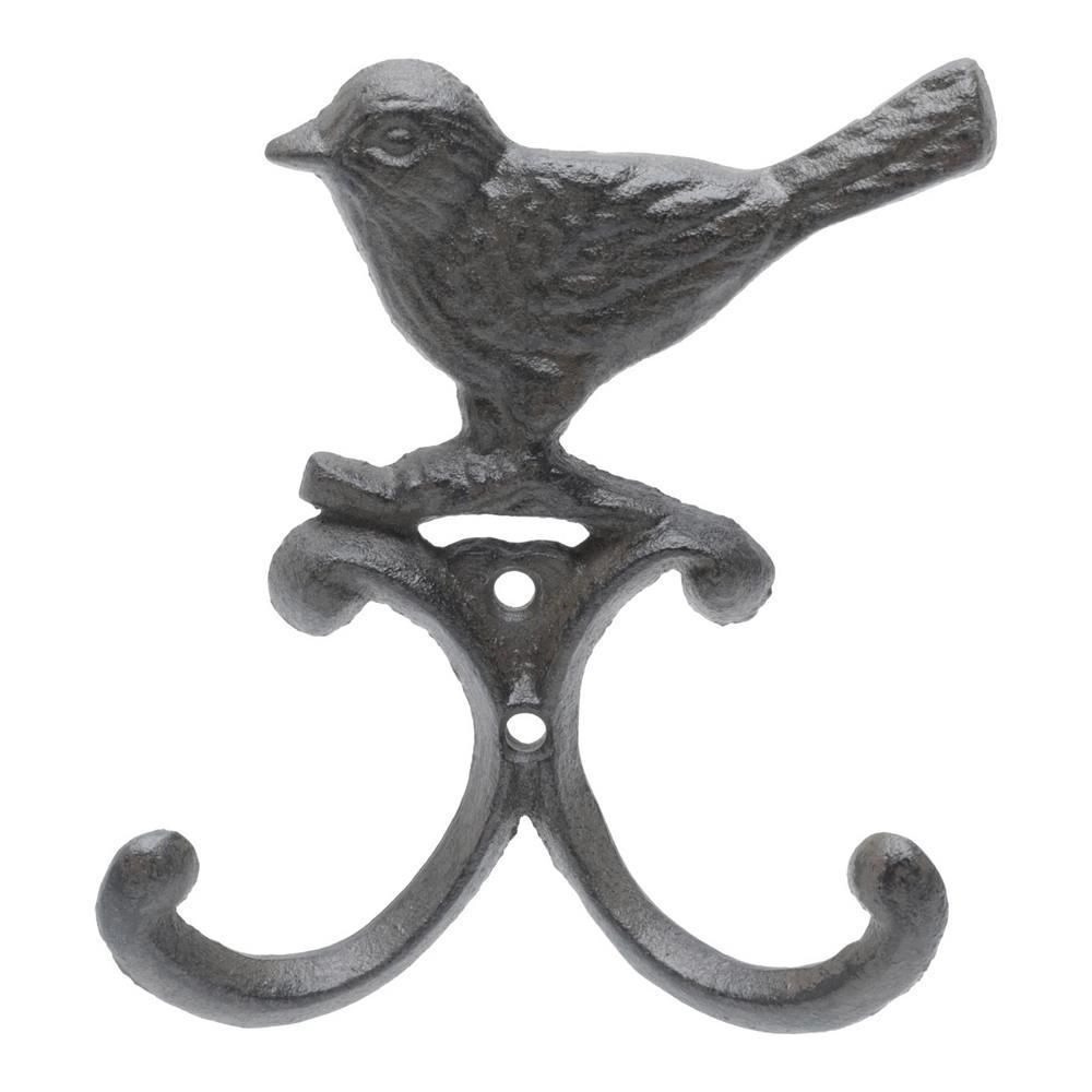 Cabideiro Decorativo 13,5Cm Marrom Em Metal Bird