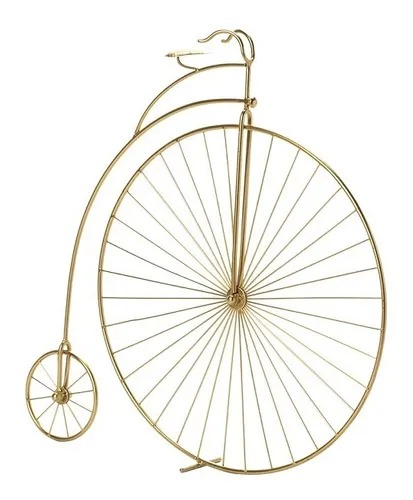 Escultura Bicicleta Dourada em Metal 15218 Mart