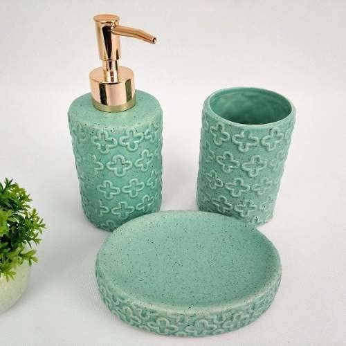 Kit para Banheiro Cerâmica Menta 3 peças - Mart