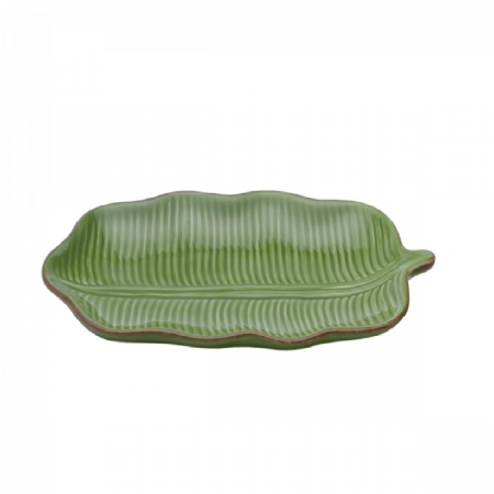 Folha Cerâmica Banana Leaf 20x12x2,5cm Verde Lyor