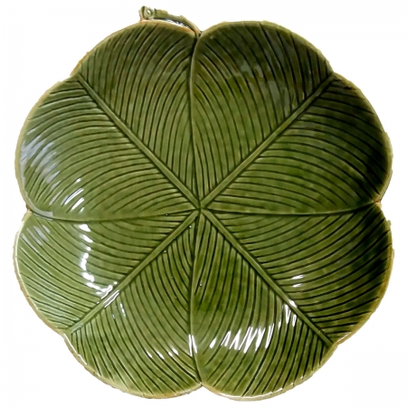 Folha Decorativa Cerâmica Banana Leaf Verde 26x26x5cm