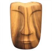 Vaso cerâmica estilo madeira Rosto 13x9x17cm BTC