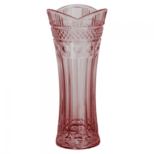 Vaso floreiro cristal Classica 8x18cm rosa L Hermitage