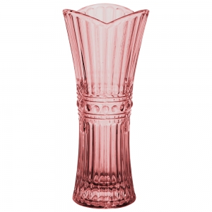Vaso floreiro Fratello cristal 8x18cm rosa L Hermitage