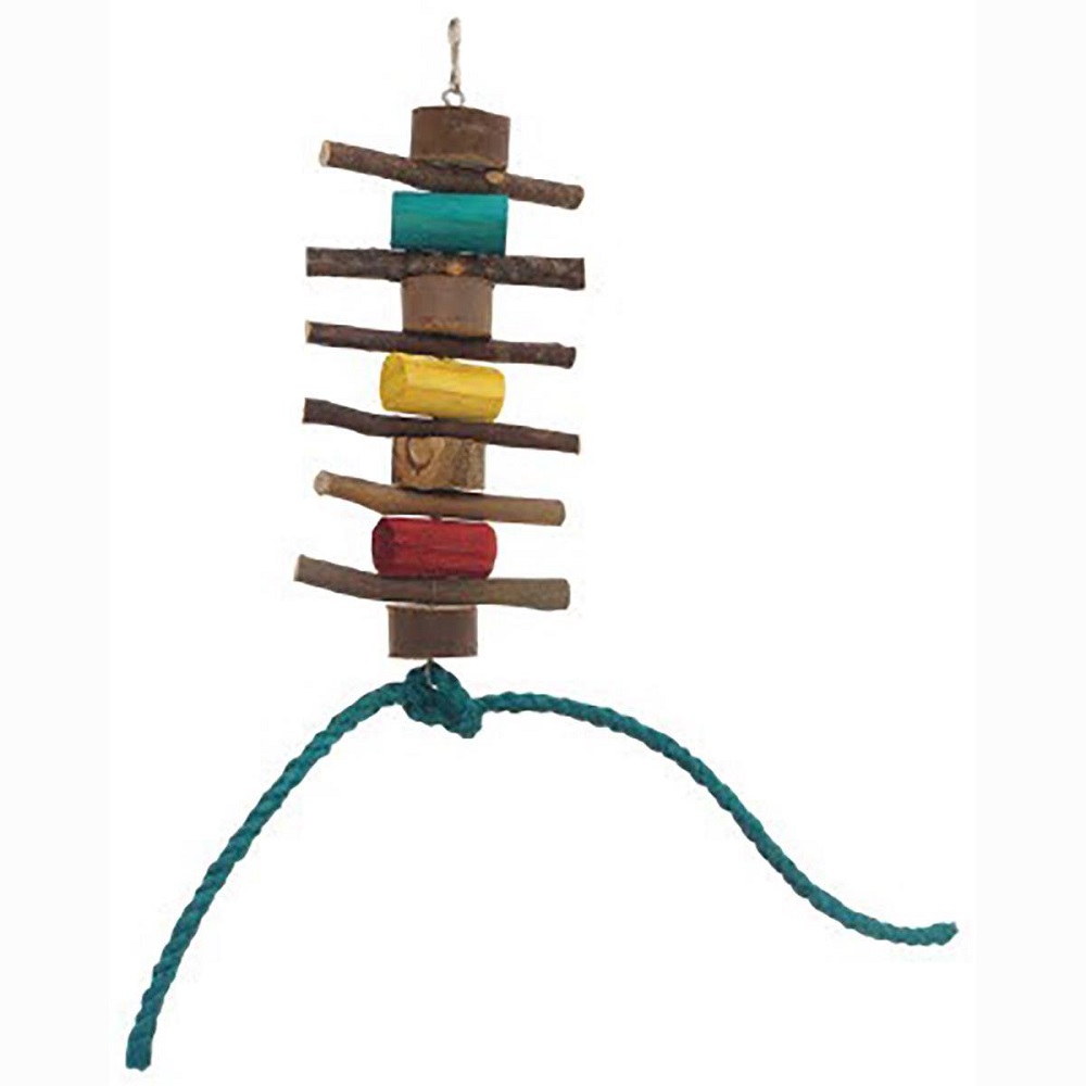 Brinquedo pendulo madeira para pássaros 12x24cm Bragança