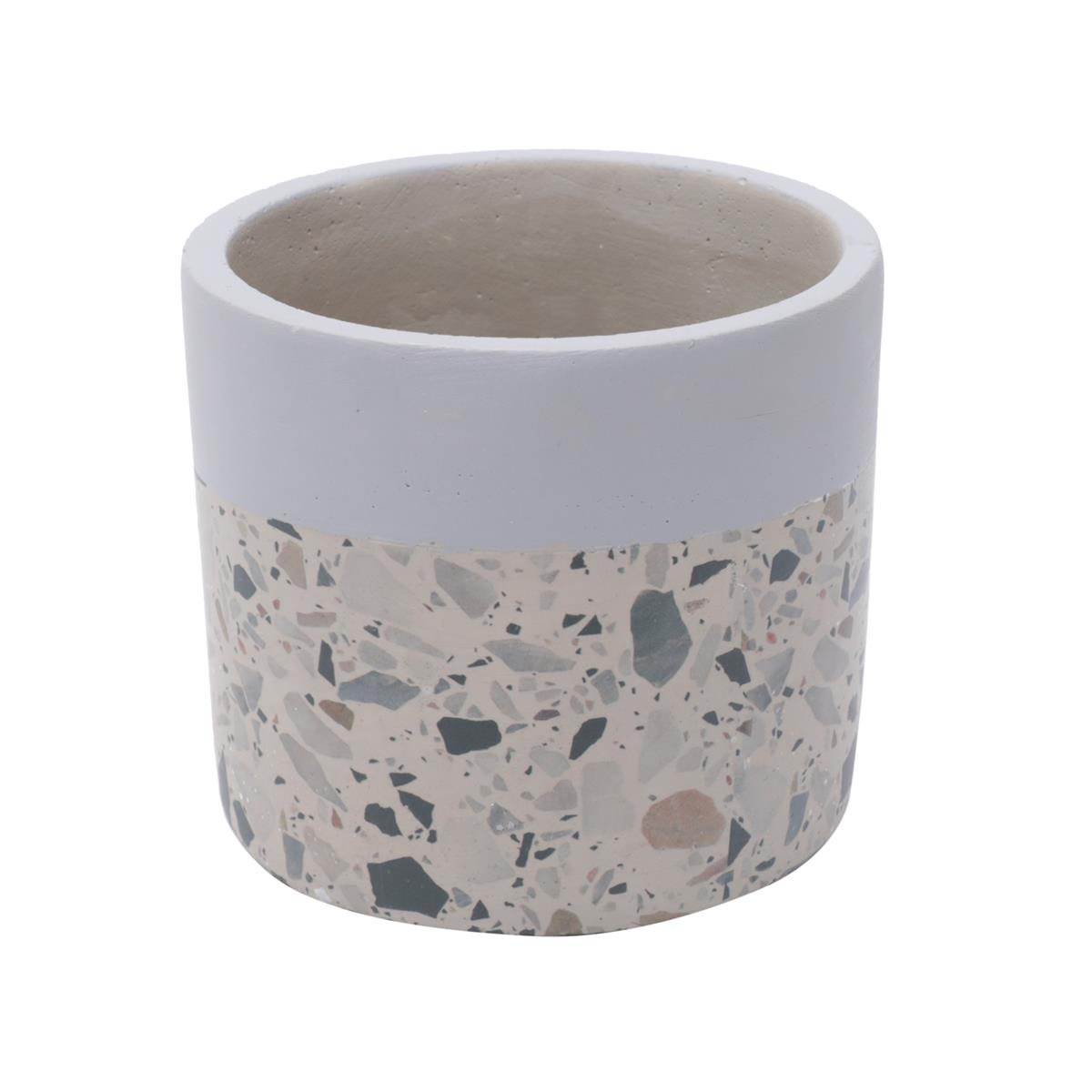 Cachepot concreto Granilite Fossil Stardust cinza/bege 8,5x7,5cm Urban
