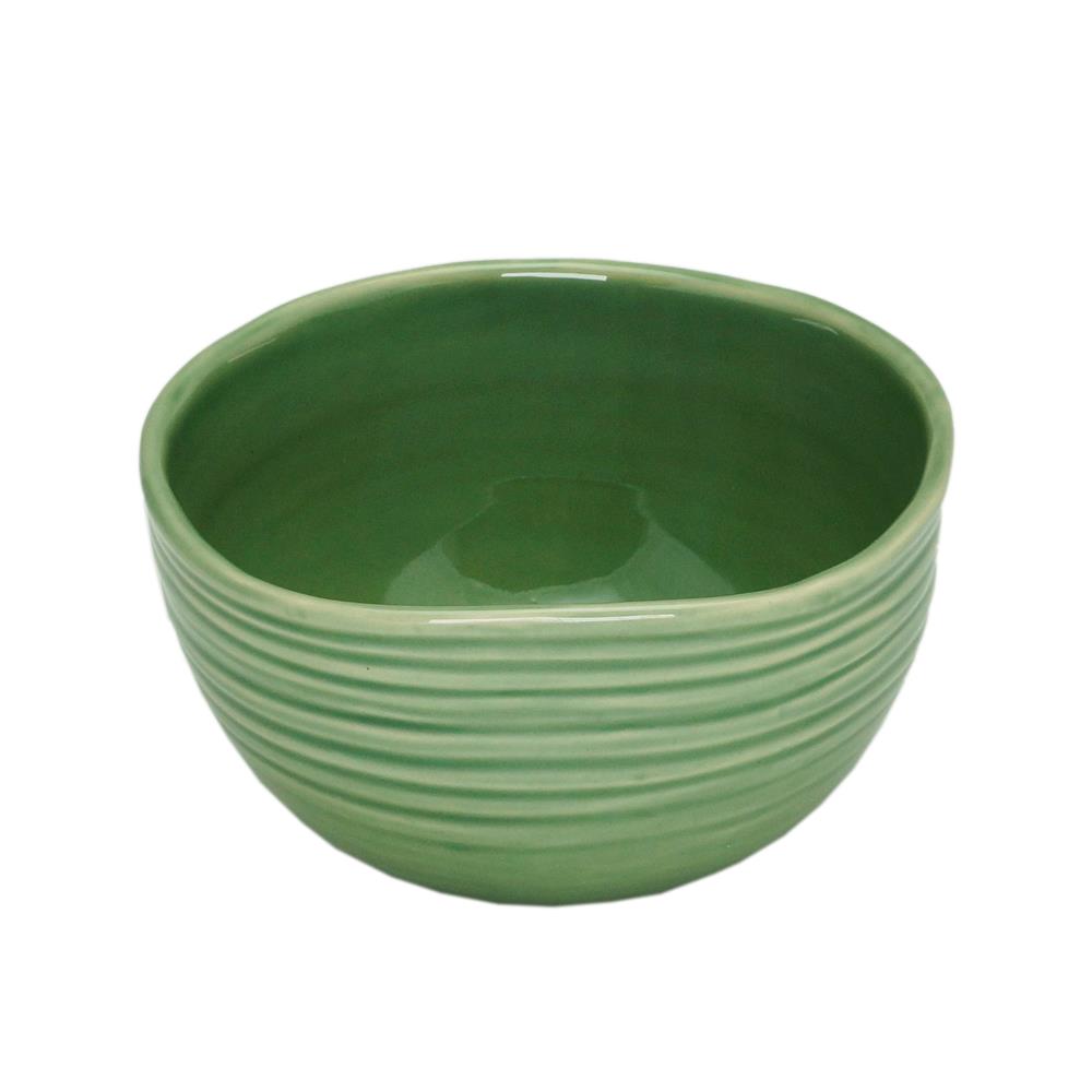 Jogo 4 Bowls cerâmica irregular Ocean verde 13x12cm Rojemac
