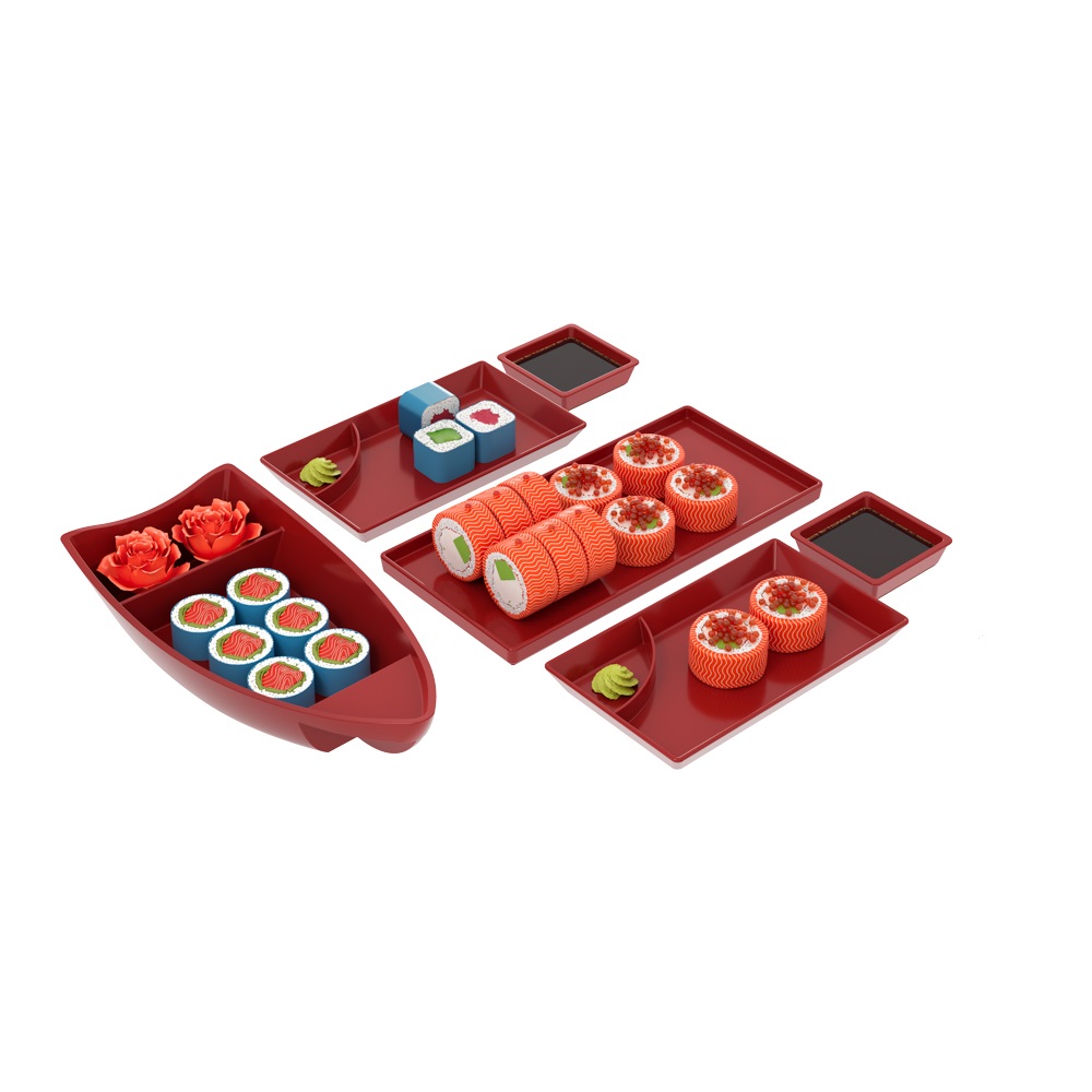 Kit para sushi 6 peças para 2 pessoas vermelho Coza