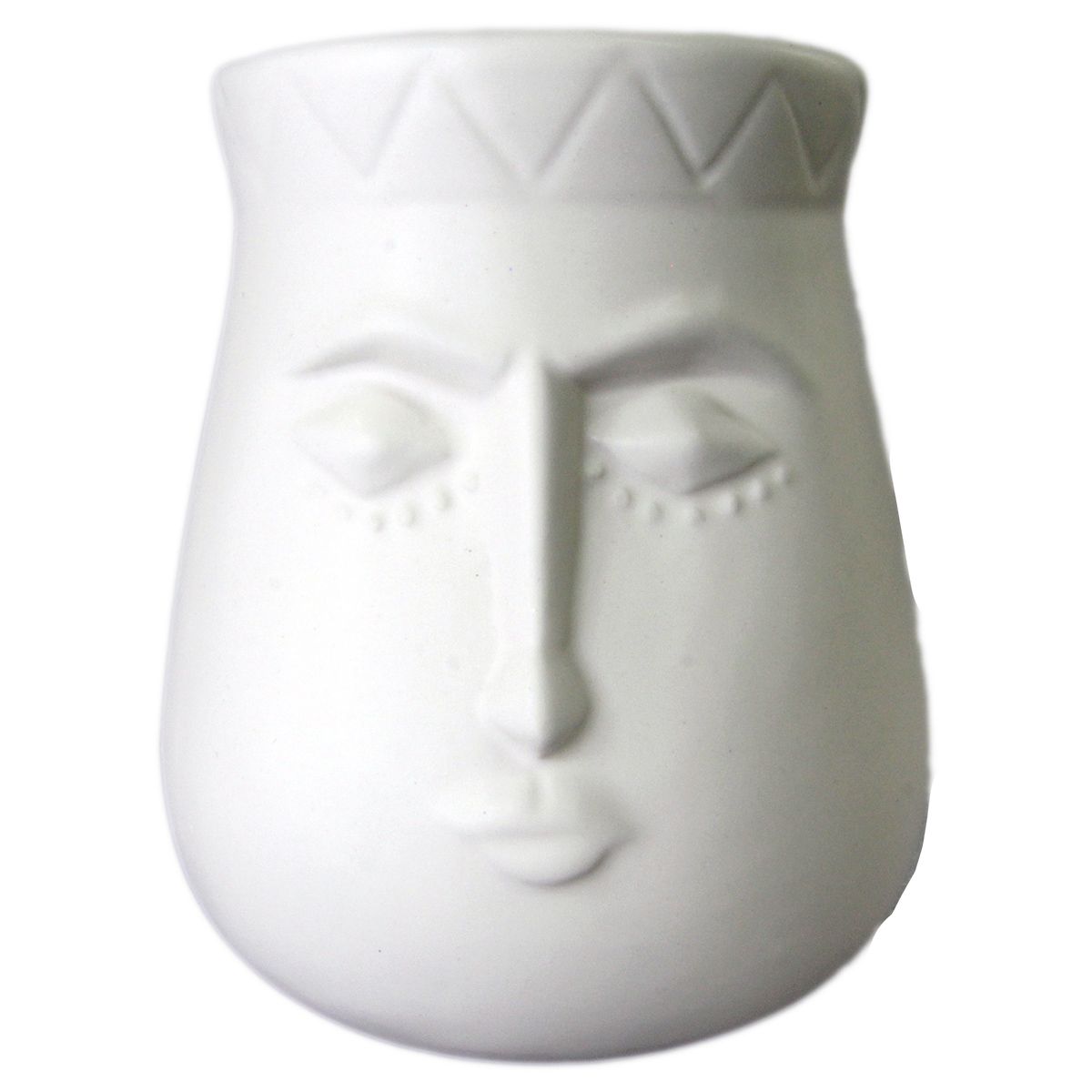 Pote rosto cerâmica branco 12,5x10,5cm BTC