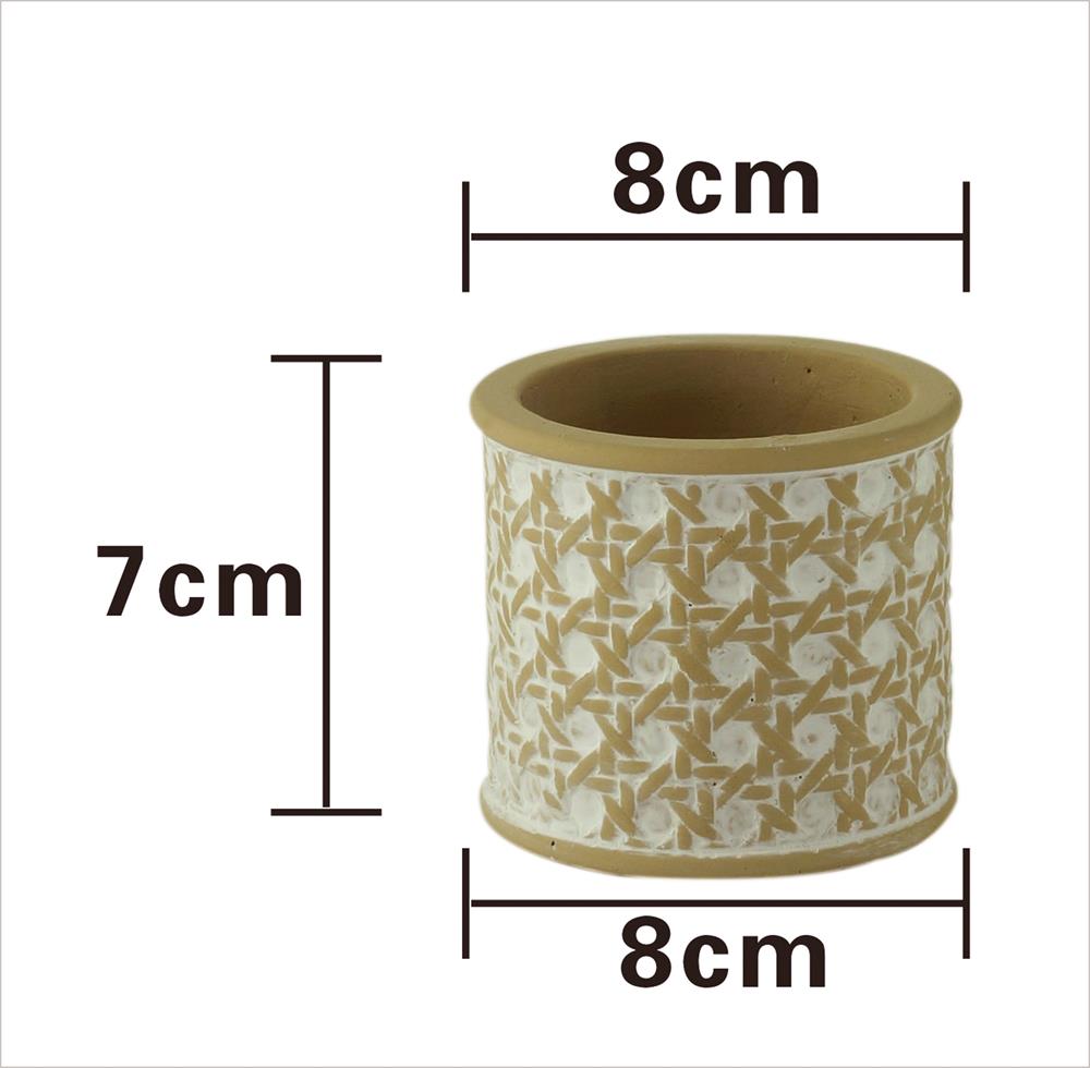 Vaso concreto String Knot branco bege 8X6,7cm Urban