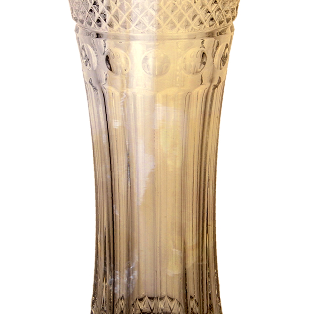 Vaso floreiro cristal Classica 8x18cm âmbar L Hermitage