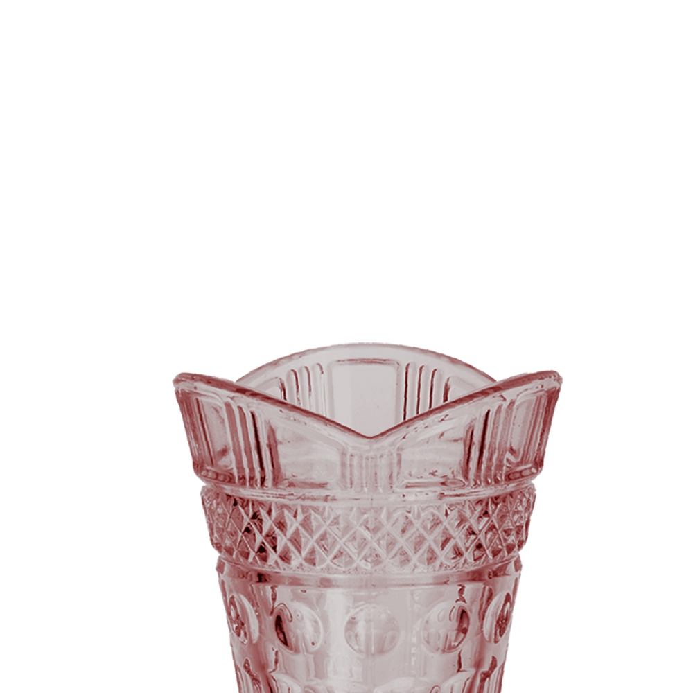 Vaso floreiro cristal Classica 8x18cm rosa L Hermitage