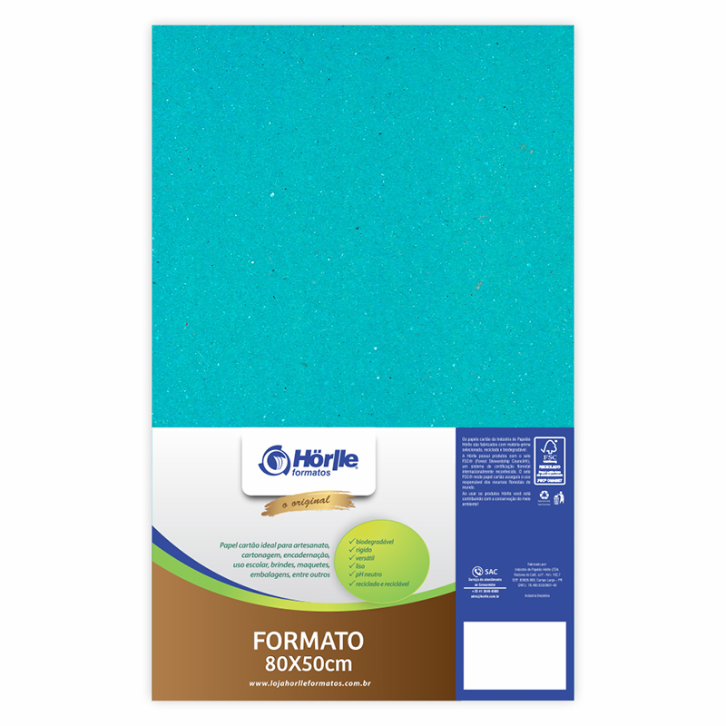 Cartão Color Face - Azul Ciano - Pacote 10un