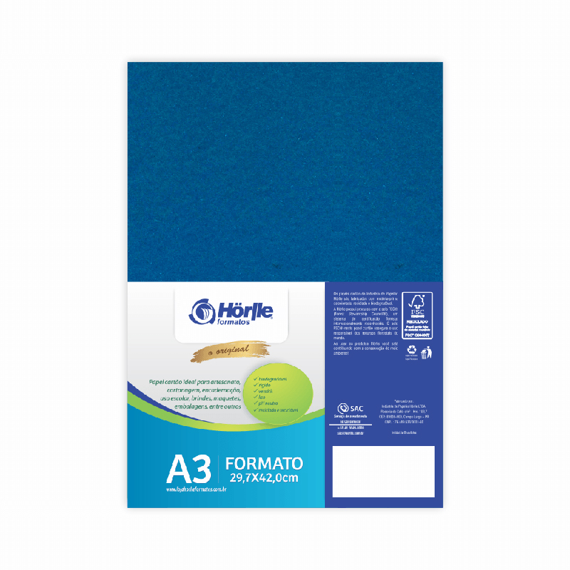 Cartão Color Face - Azul Royal - Pacote 10un