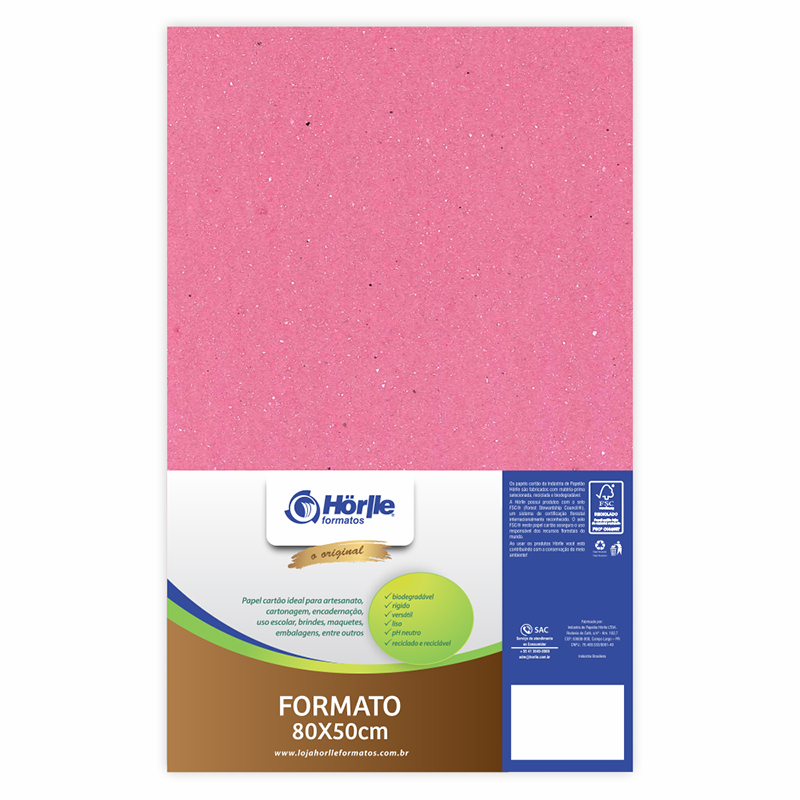 Cartão Color Face - Rosa - Pacote 10un