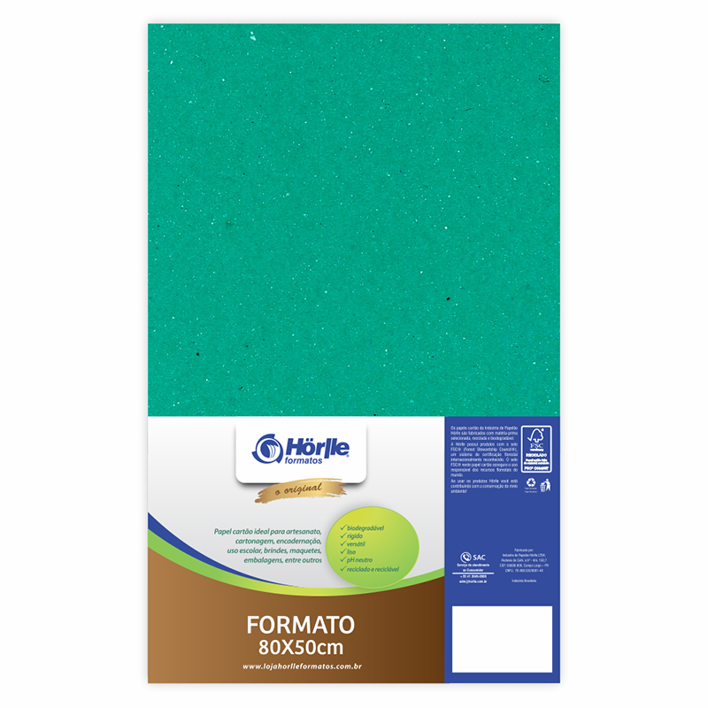 Cartão Color Face - Verde - Pacote 10un