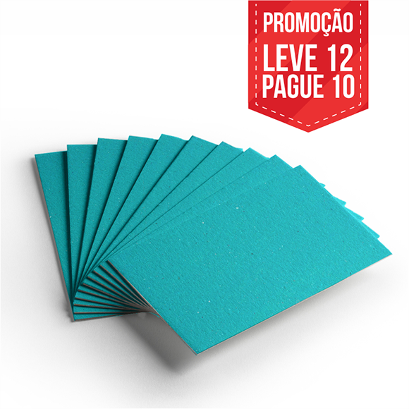 Leve 12 Pague 10 - Cartão Color Face Azul Ciano- Pacote com 12un