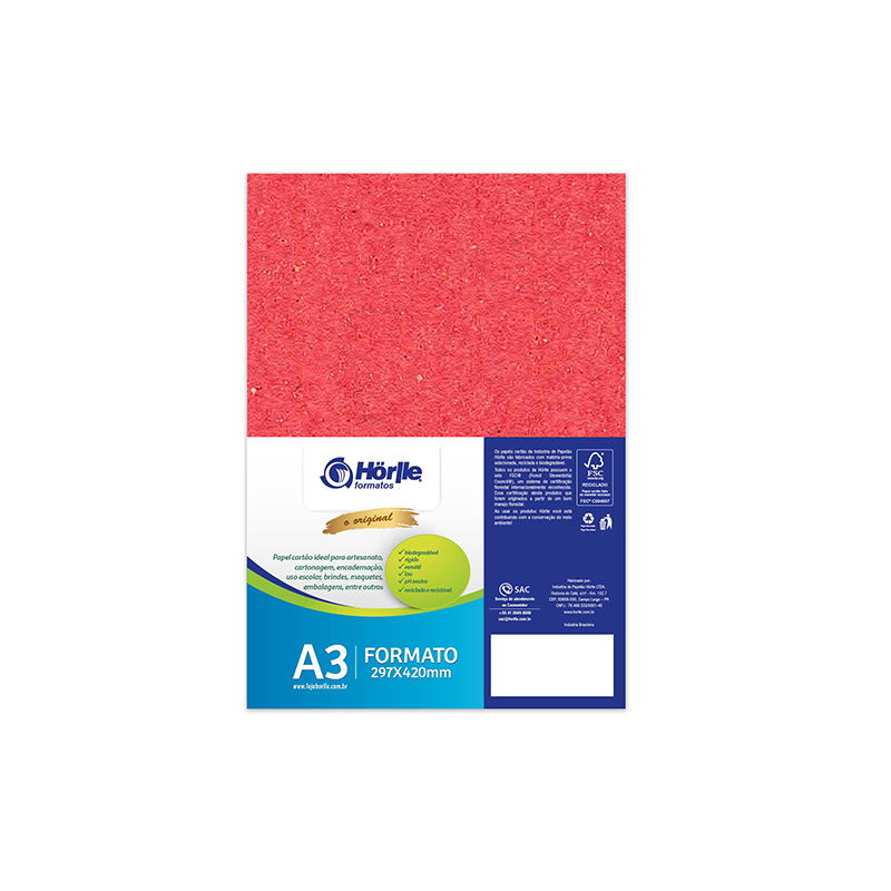 Leve 12 Pague 10 - Cartão Color Face Vermelho -  Pacote com 12un