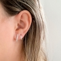 Brinco Mini Ear Hook Cravejado de Semijoia