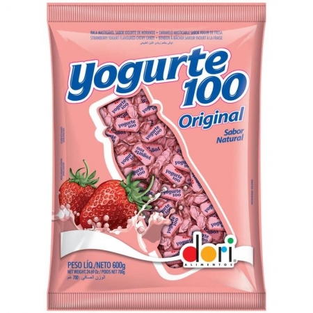 Bala Yogurte Mastigável 100 Original 600g - Dori