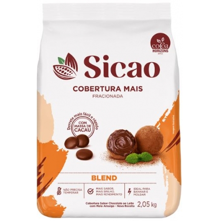 COBERTURA MAIS SABOR CHOCOLATE BLEND FRACIONADO GOTAS 2,05KG - SICAO