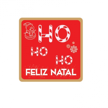 Etiqueta n6 Natal HO HO HO - Hiper Embalagens 