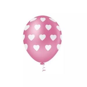 Balão Bexigas Látex Coracao Big Rosa Forte N10 -25 Unidade PIC PIC