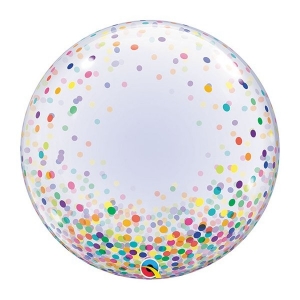 Balão Deco Bubble Pontos de Confete Colorido - 24 Polegadas - Qualatex 57791