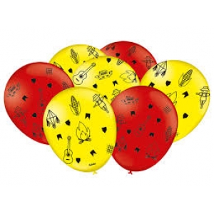 Balão Festa Junina - Látex - amarelo e laranja - 25 unidades - FESTCOLOR
