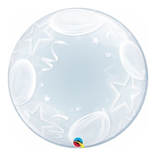 Balão Deco Bubble Balões e Estrelas - 24 Polegadas - Qualatex 16661 - Foto 0