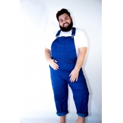 Macacão Jeans Jardineira Longo Plus Size Masculino / Sob-Medida