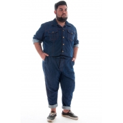 Macacão Jeans Plus Size Masculino Longo / Sob-Medida