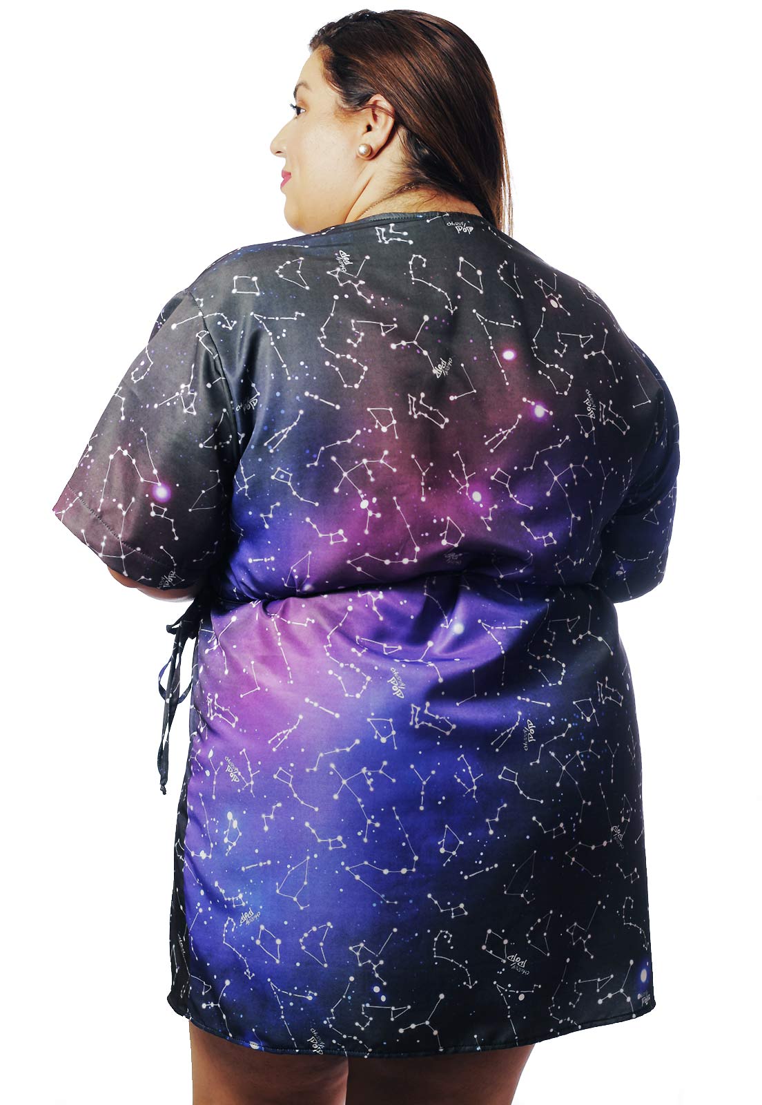 Kimono Plus Size Galaxy Universo Cherry Pop