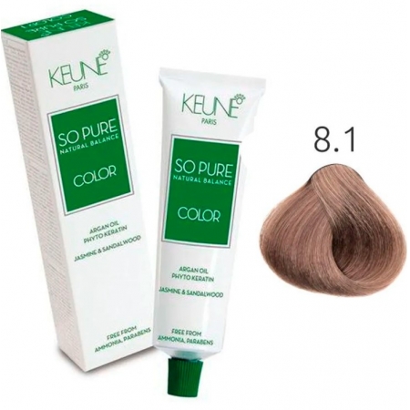 Keune  So Pure Color 8.1 Louro Claro Cinza