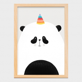 Quadro amigo panda - cinza - A4