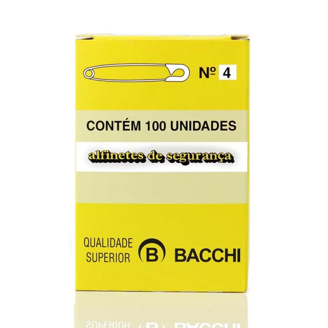 Alfinetes de Segurança N.4 Caixa com 100 Unidades - Bacchi