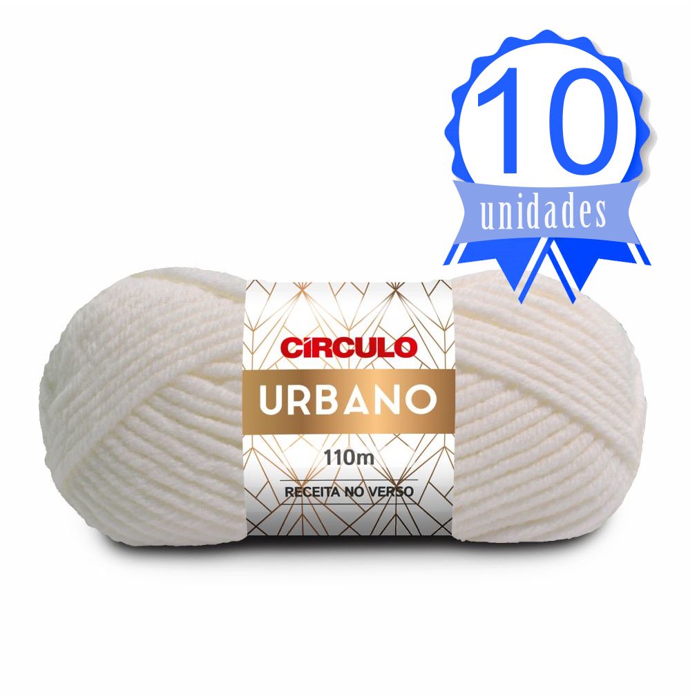 Kit 10un Fio / Lã Urbano 100g cor Branco - Círculo