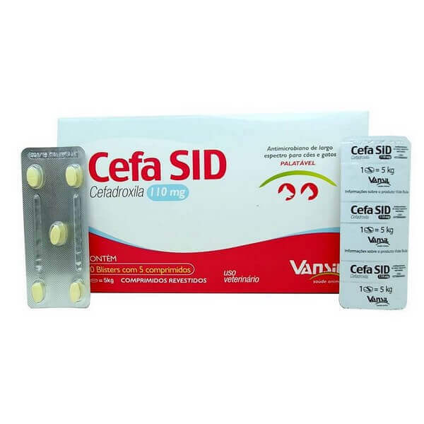 Antimicrobiano Cefa SID 110 mg Vansil Blister Avulso com 5 Comprimidos