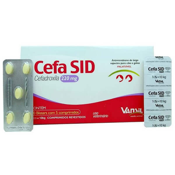 Antimicrobiano Cefa SID 220 mg Vansil Blister Avulso com 5 Comprimidos