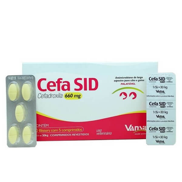 Antimicrobiano Cefa SID 660 mg Vansil Blister Avulso com 5 Comprimidos