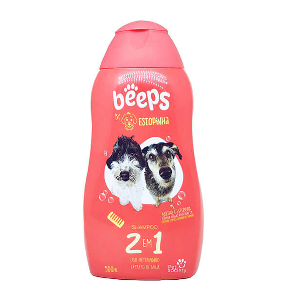 Beeps Estopinha Shampoo 2 em 1 Cães e Gatos Pet Society 500 ml