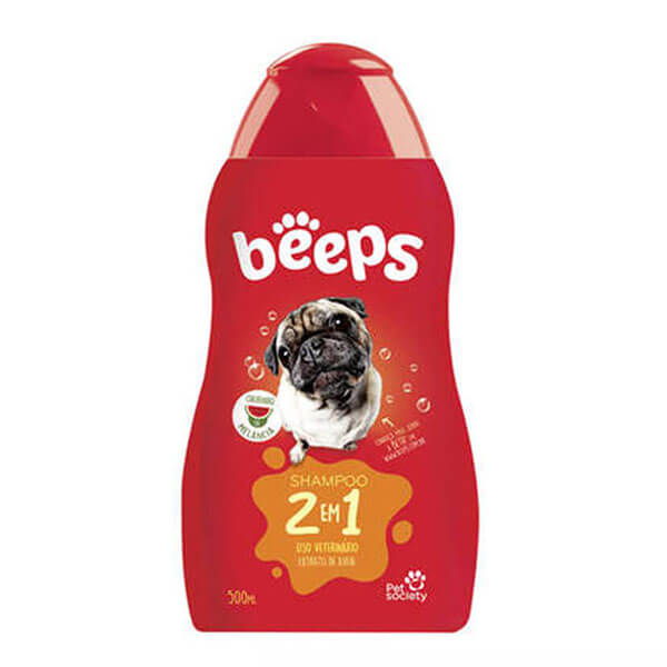 Beeps Shampoo 2 Em 1 Cães e Gatos Pet Society 500ml