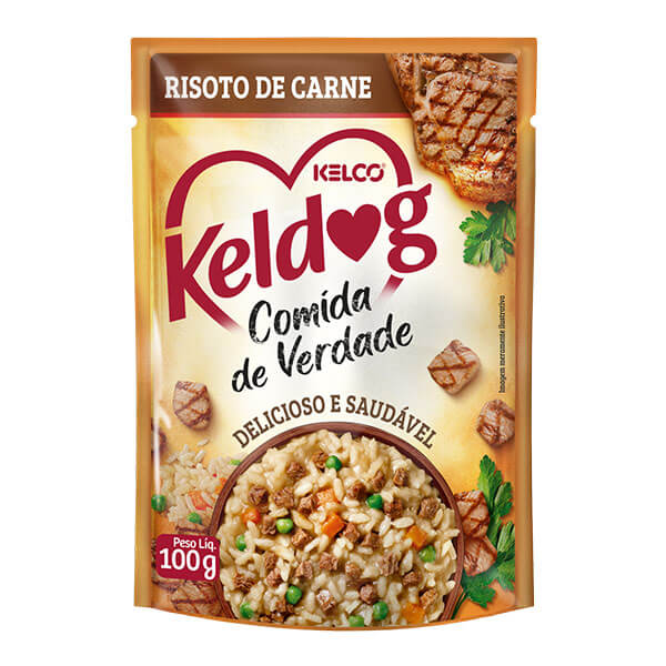 Keldog Ração Umida para Cães sabor Risoto de Carne Kelco 100g