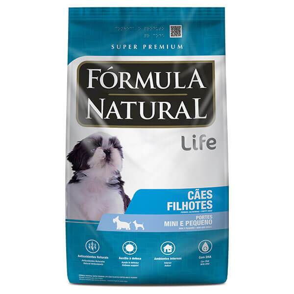 Ração Formula Natural Life Cães Filhotes Mini e Pequeno 1 kg