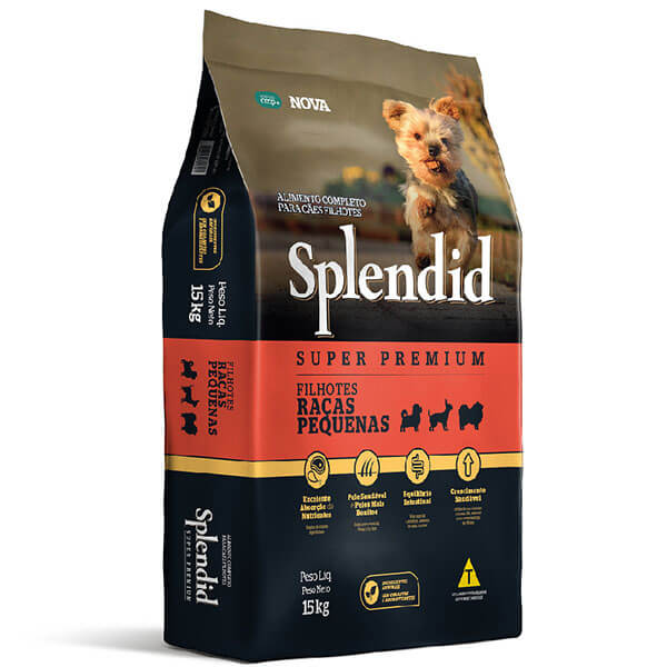 Ração Super Premium Splendid Cães Filhotes Raças Pequenas 15kg