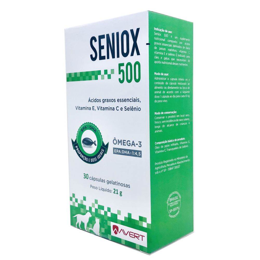 Seniox 500 Suplemento Alimentar Avert 30 Cápsulas
