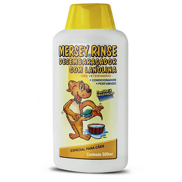 Shampoo Desembaraçador com Lanolina Mersey Rinse para Cães 500 ml