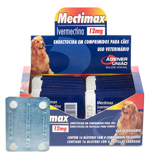 Vermífugo Mectimax 12mg Cartela Avulsa 4 Comprimidos