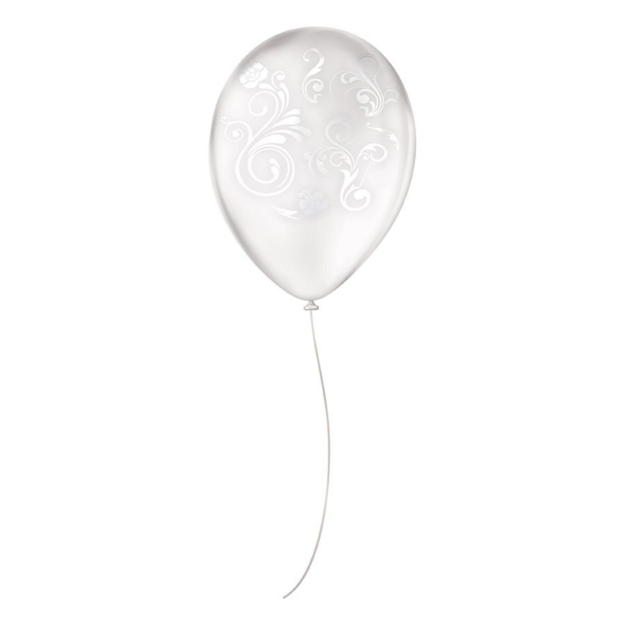 Balão PIC PIC Cristal Decorativo Arabesco Clear Branco Nº9/ 25 Unidades