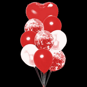 Buquê De Balões Vermelho - 9 peças